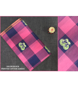 Salem Block Print Cotton Sarees