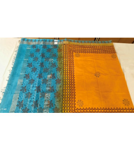 MANAMEDU BLOCK PRINTED SAREES WITH BLOUSE
