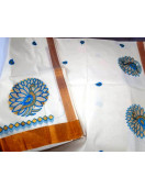PL KERALA EMBROIDERY SAREE