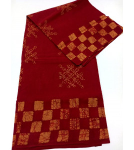 PL COTTON SAREES WITH SOLID WAX CRACK DESIGNS