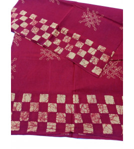 PL COTTON SAREES WITH SOLID WAX CRACK DESIGNS