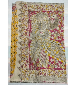 KALAMKARI PRINTED COTTON SAREE