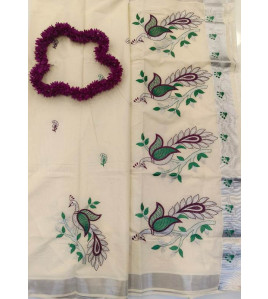PL KERALA EMBROIDERY SAREE