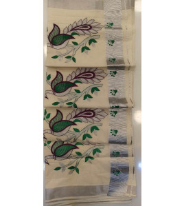 PL KERALA EMBROIDERY SAREE