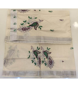 PL KERALA EMBROIDERY SAREE