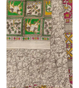 KALAMKARI PRINTED COTTON SAREE