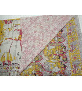 KALAMKARI PRINTED COTTON SAREE