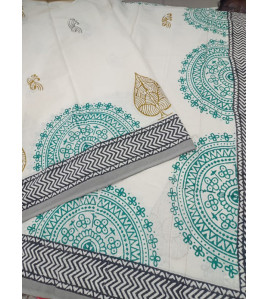 Pedalloom Block Printed Cotton Sarees
