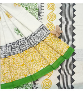 Pedalloom Block Printed Cotton Sarees