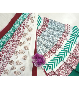 Pedalloom Block Printed Cotton Sarees