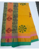 PL Salem Sarees Hand Block Printed Saree