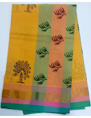 PL Salem Sarees Hand Block Printed Saree