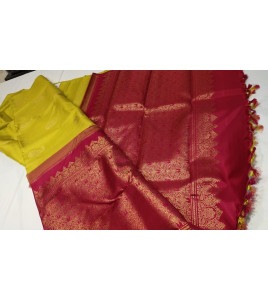 ARNI SILK HALF FINE ZARI SAREE WITH BLOUSE