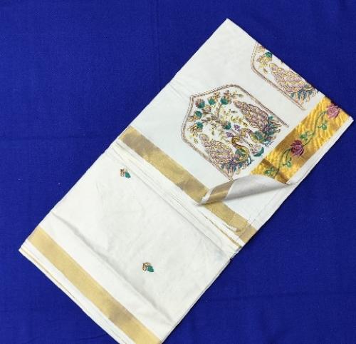 PL KERALA EMBROIDERY SAREE