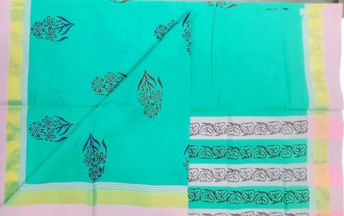 PL Salem Sarees Hand Block Printed Saree