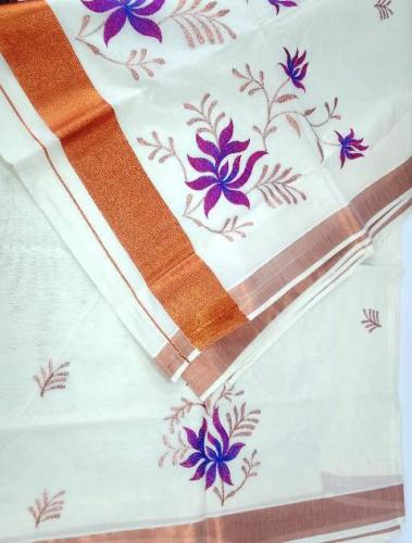 PL KERALA EMBROIDERY SAREE
