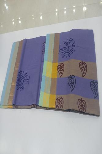 PL Salem Sarees Hand Block Printed Saree