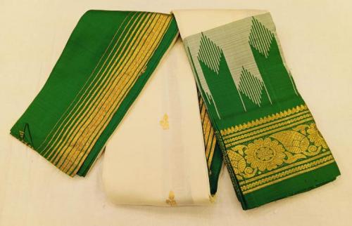THIRUBHUVANAM HF ZARI SILK SAREE 550 MTS