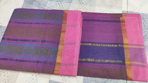 MANAMEDU BLOCK PRINTED SAREES WITH BLOUSE