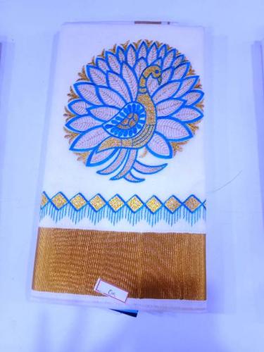 PL KERALA EMBROIDERY SAREE
